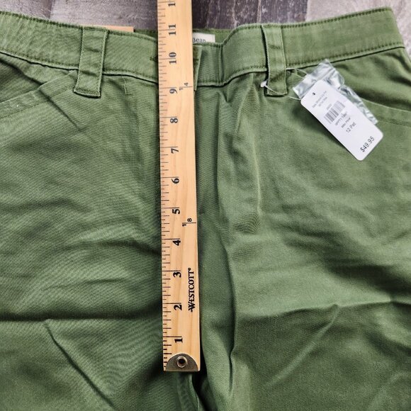 Womens LL Bean size 12 Petite Green Classic Fit Stretch Capri Pants 20.5" inseam - Picture 7 of 11